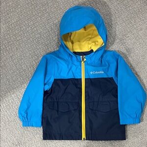 Columbia Two-Tone Blue and Yellow lightweight rain and wind jacket